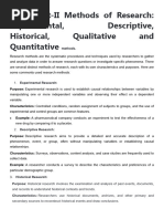 KSET Unit-II Methods of Research: Experimental, Descriptive, Historical, Qualitative and Quantitative