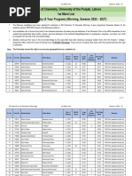 1st Merit List of BS Chemistry 1st Semester Morning 2023 2027347