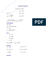 Geometria Espacial - Formulas