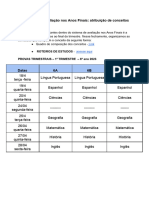 Avaliação Nos Anos Finais: Atribuição de Conceitos: Roteiros de Estudos - Provas Trimestrais - 1º Trimestre - 6º Ano 2023