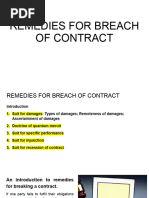 Remedies For Breach of Contract