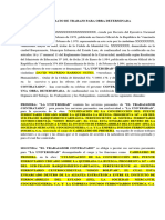 Contrato de Trabajo para Obra Determinada