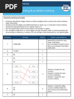 Year 6 Mathematics 2022 Spring White Rose Reasoning Problem Solving Paper 2 Marking Scheme