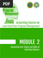 Module 2: Advancing Core Values and Skills of Nutrition Workers 1