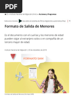 Formato de Salida de Menores - Instituto Nacional de Migración - Gobierno - Gob - MX