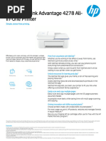 HP Deskjet Ink Advantage 4278 All-In-One Printer: Data Sheet