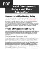 Types of Overcurrent Relays and Their Application