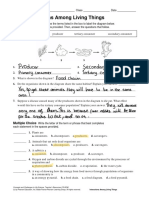 Interaction of Organism Worksheet