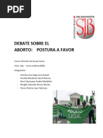 Debate Sobre El Aborto, A Favor.....