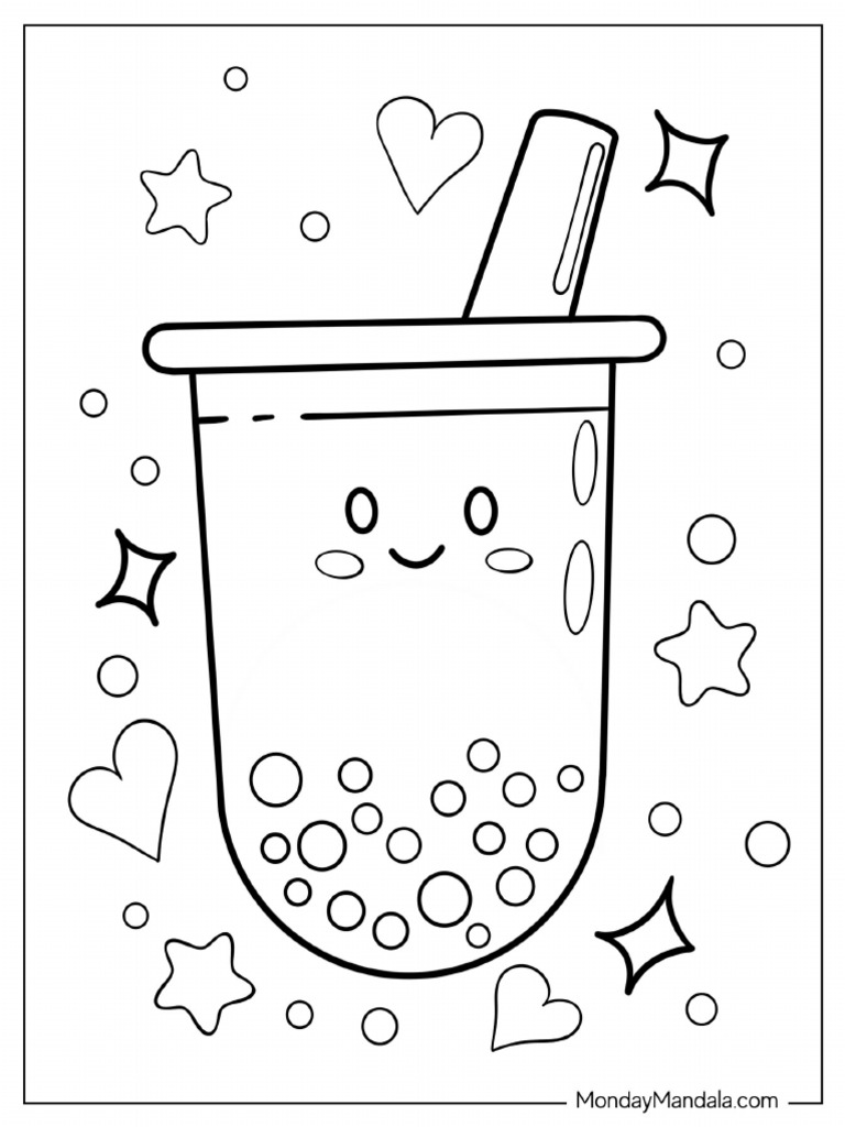 Cartoon-Boba-Tea-Coloring-Page | PDF