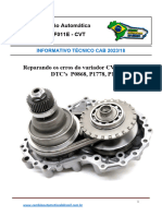 Reparando Os Erros Do Variador CVT Com Códigos DTC's P0868, P1778, P1776