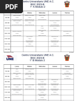 Horario Mat 2â° Parcial Grupo