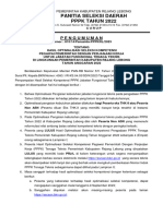 Pengumuman Hasil Optimalisasi PPPK Teknis Pra Sanggah 1