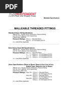 Malleable Cast Iron Forged Steel and Nipple Standards and Specifications