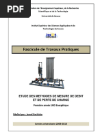 Fascicule de Travaux Pratiques: Etude Des Methodes de Mesure de Debit Et de Perte de Charge