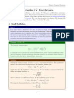 Mechanics IV: Oscillations