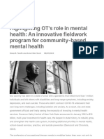 An Innovative Fieldwork Program For Community-Based Mental Health Aota