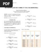 Determinación de Cobre Uv-Vis (Colorimetria)