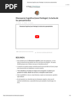 Disonancia Cognitiva (Leon Festinger) - La Lucha de Tus Pensamientos