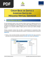 Crear BD e Insertar Datos en Máquina Virtual Servidor