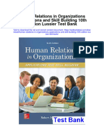 Human Relations in Organizations Applications and Skill Building 10th Edition Lussier Test Bank