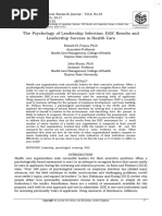 View of The Psychology of Leadership Selection - DiSC Results and Leadership Success in Health Care