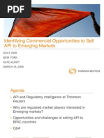 Identifying Commercial Opportunities To Sell API To Emerging Markets