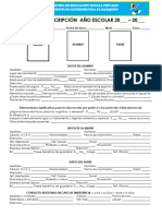 Planillas de Inscripción 2023-2024 Nuevo Ingreso