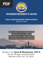 Superintendent'S Hour: Virtual Division Management Committee Meeting