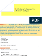 Assignment 05 Selection of Belts As Per The Manufacturer's Catalogue