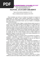 Biografia de Manuel Atanasio Girardot