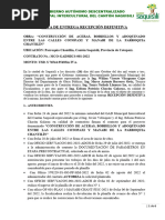 ACTA DE ENTREGA RECEPCIÓN DEFINITIVA Adoquinado Chantilin