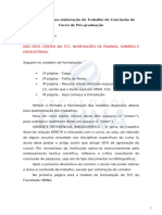 Orientações para Elaboração Do Trabalho de Conclusão de Curso de Pós-Graduação Instruções Gerais