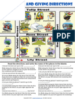 Askıng For and GIVING DIRECTIONS: Read The Directions and Write The Name of The Places in The Blanks