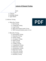 Content of Manual Testing