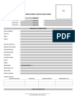 Blank Application New Employee Form