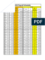 2023 Payroll Schedules