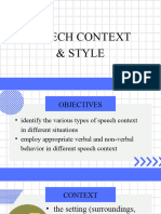 OC Lesson 4 Speech Context and Styles