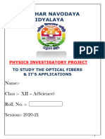 To Study The Optical Fibers & It's Applications - Physics Investigatory Projects