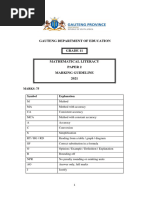 Math Lit Grade 11 Paper 2 Exemplar Memo 2021 + Grid Analysis