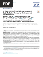 A Phase 1 Trial of Focal Salvage Stereotactic Body