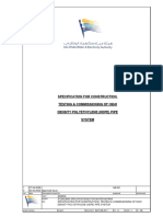 Specification For Construction, Testing & Commissioning of High Density Polyethylene (Hdpe) Pipe System