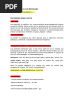 Clasificacion de Los Materiales Materiales No Metalicos, Organicos e Inorganicos