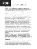 Sistemas Nacionales de Salud: Ecuador: Marco Teórico