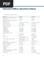 Selected Laboratory Values