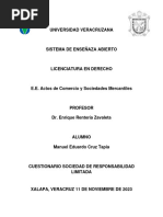 Cuestionario SOCIEDAD DE RESPONSABILIDAD LIMITADA - Cruz Tapia