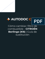 Cómo Cambiar - Filtro de Combustible - CITROËN Berlingo (K9) - Guía de Sustitución