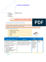 D1 A2 SESION PS. Valoramos El Rol de La Madre