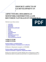 Aspectos Del Desarrollo Sostenible Referentes A Los Recursos Naturales en Honduras