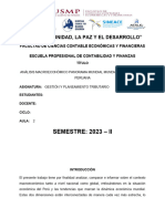 Analisis Del Avance Panorama Macroeconomico en Peru y A Nivel Mundial Del 2020 - 2022